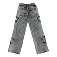 thumbnail image 4 of Boys Straight Leg Jeans Size 14-16 Baggy Jeans Boys Y2K Straight Leg Elastic Waist Denim Pants Loose Jeans Trousers with Pockets Kids Streetwear 4-14T, 4 of 6