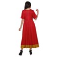thumbnail image 3 of Moomaya Solid Casual Cotton Dress For Women A-Line Long Maxi Kurti Women Tunic, 3 of 5