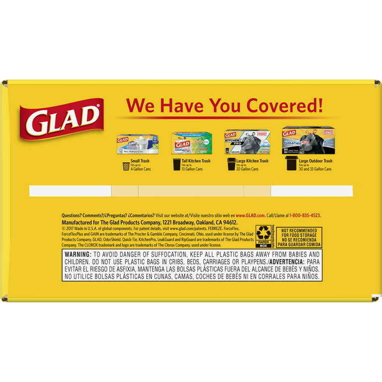 Glad ForceFlex Tall Drawstring Trash Bags 13 Gal - 100 Ct, 100 Count -  Foods Co.
