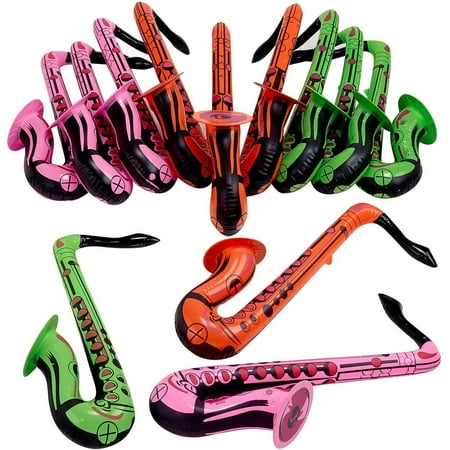 Kicko 24 inches Saxophone Inflate Party Decoration Party Balloons Toy children Music shaped balloons Instrument Accessory Assorted Colors