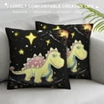 thumbnail image 3 of Chilfamy Dinosaur Stars Pillow Covers Short Plush Soft and Durable Indoor Outdoor Pillow Case 1PC 22x22in, 3 of 5