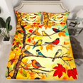 thumbnail image 2 of Castle Fairy Animal Birds Twin Sheet Sets for Boys Girls,Fall Tree Leaves Bedding, 2 of 7