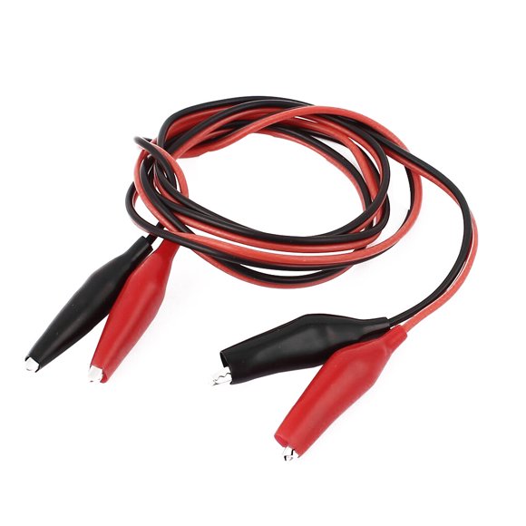 1 Meter Red Black Double ends test Ends 4 Clips Test Lead Jumper Wire Spring Buckle Cable Exam Line