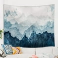 thumbnail image 3 of Mountain Tapestry Wall Hanging, Blue Mountains Watercolor Nature Wall Art Tapestry, Navy blue Ink painting Japan Anime Tapestries Wall Hanging for Bedroom Living Room Dorm, 3 of 3
