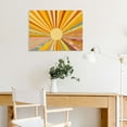 thumbnail image 5 of Fenyluxe Sunburst Yellow Rayonism Wall Art Ready To Hang Home Decor 16x12in, 5 of 6