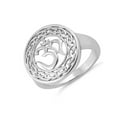 thumbnail image 2 of 925 Sterling Silver Oxidized Platinum Plated Om Round Women Valentines Day Gifts Ring, 2 of 4