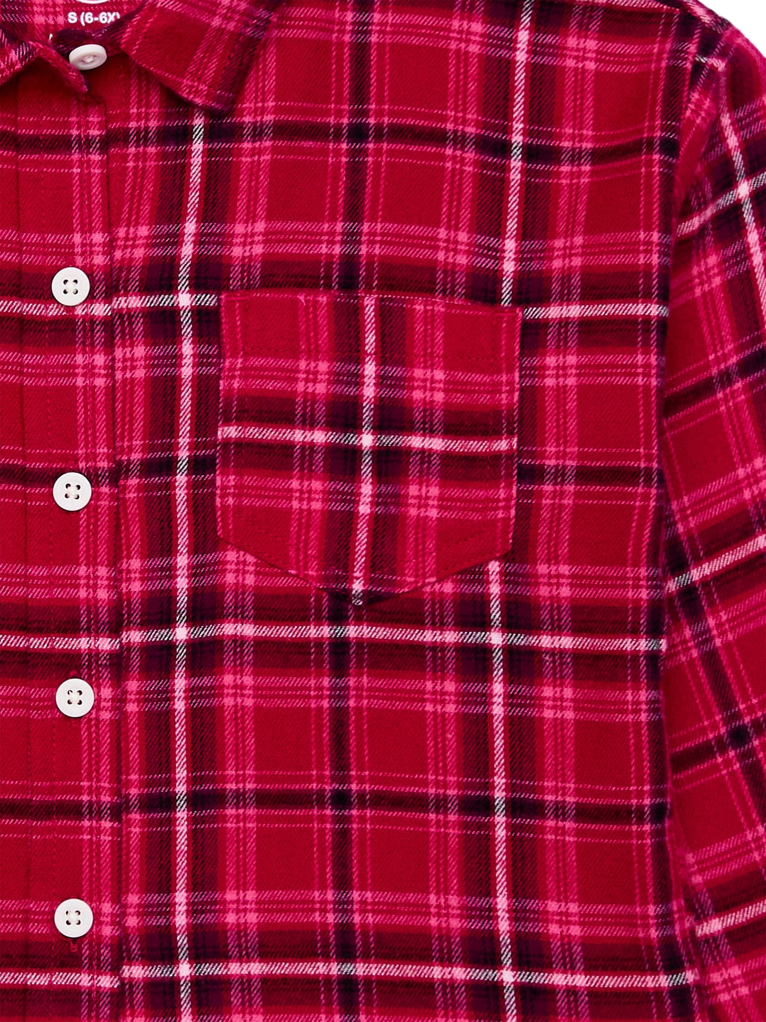 Wonder Nation Girls Long Sleeve Flannel Top, Sizes 4-18 & Plus.
