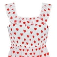 thumbnail image 4 of Robe Fille Rose Sans Manches Cœur Rouge Fête de la Saint-Valentin 7 Ans, 4 of 6
