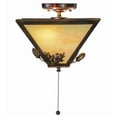 thumbnail image 6 of Meyda Tiffany 155015 Oak Leaf And Acorn 3 Light 16" Wide Semi-Flush Ceiling Fixture -, 6 of 7