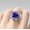 Blue, variant on Ruby Gemstone Ring Cushion Cut 925 Sterling Silver Mermaid Design Hypoallergenic Elegant Wedding Jewelry For Women