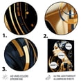 thumbnail image 3 of Designart "Black and gold art deco woman portrait I In Black and Gold"Fashion Woman Metal Art Black Modern Living Room Wall Art, 3 of 6