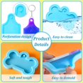 thumbnail image 3 of 6 Pieces Resin Dog Tag Mold Pet Cat Tag Resin Mold Cat Tag Dog Tag Silicone Mold Dog Bone Shaped Silicone Mold with 20 Key Rings for DIY Pet Cat Tag Keychain Jewelry Cake Chocolate, 3 of 7