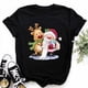 thumbnail image 1 of Camiseta con estampado de árbol de Navidad para mujer, ropa femenina de cuello redondo, Top de Modal de manga corta, regalo de Feliz Navidad, 1 of 5