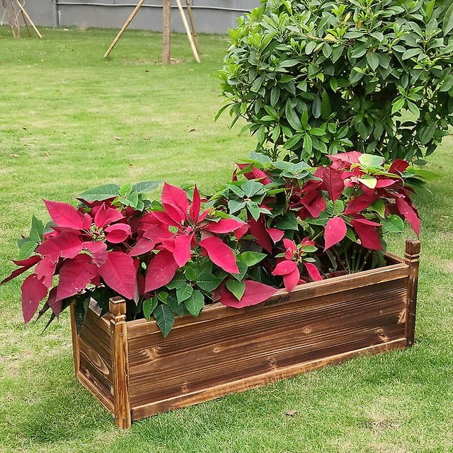 Raised Garden Bed Flower Or Vegetable Planter Window Mounted Plant Box For Garden Yard Wood Box For Planting