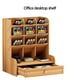 thumbnail image 5 of Monstrate Cajón de madera para bolígrafos, caja de papelería de gran capacidad, organizador de rejillas múltiples, contenedor multifunción Almacenamiento y organización del hogar, 5 of 6