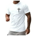 thumbnail image 2 of Christian Jesus Shirts for Men Cross Graphic T Shirt Faith Religious Short Sleeve Crew Neck Tees White L, 2 of 3
