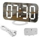 thumbnail image 1 of ZHAOCHENG Reloj despertador digital, pantalla grande LED de 6,5 pulgadas, espejo con modo de atenuación, brillo ajustable, 2 puertos de carga USB, botón de repetición grande para decoración del hogar,, 1 of 5