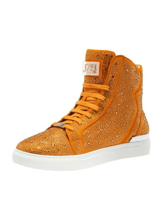 NewStylish Mens Casual Shoes Contrast orange high-top sneakers