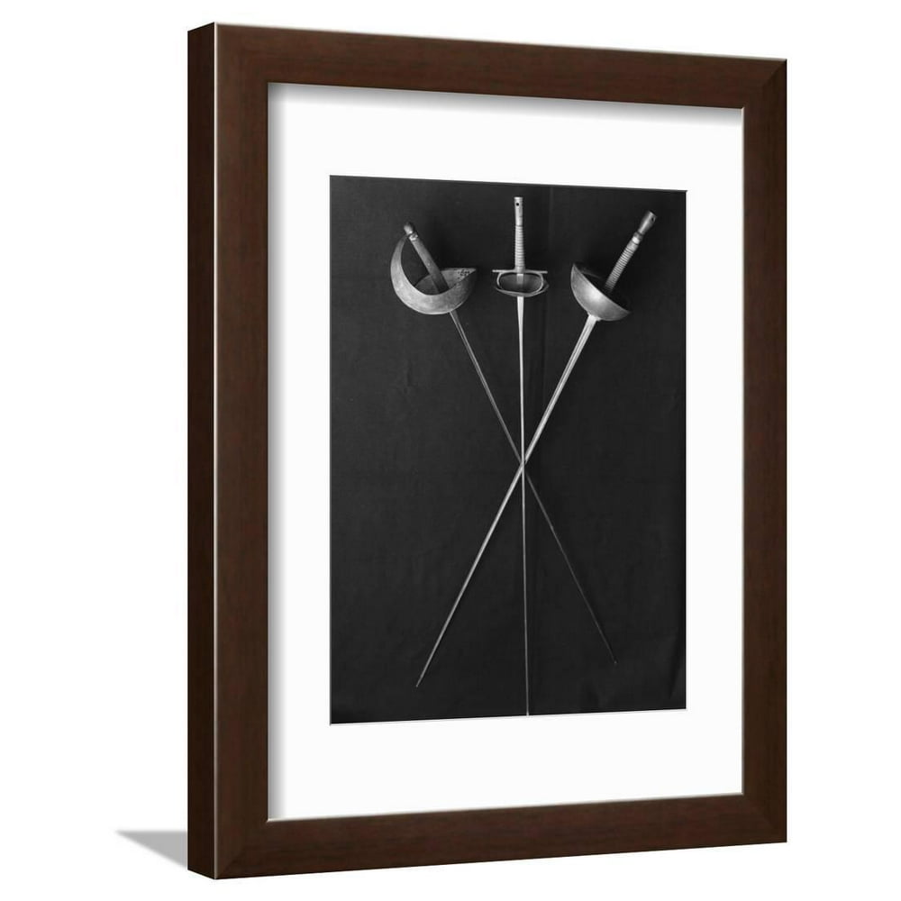 Fencing Weapons Epee, Foil, Sabre Framed Print Wall Art