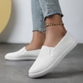 thumbnail image 4 of Rokment Womens Mens Slip on Walking Shoes Low Top Fashion Sneakers Unisex Couples Trendy Casual Solid Color Canvas Tennis Flat Loafers 2026 Sping Fall White Size 10, 4 of 8