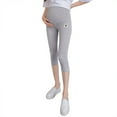thumbnail image 1 of Alician Solid Color Kitten Pattern Cropped Trousers for Pregnant Woman Support Abdomen, 1 of 9
