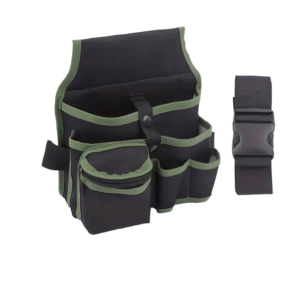 Heavy Duty Electrician Gardening Tool Pouch,Multi Pocket Waist Bag,Adjustable Comfort Belt Design,Durable Nylon Material Construction,Hands Free Tool Carry Organizer,DIY Maintenance Repair Essentials