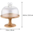thumbnail image 2 of 1 Set Cake Plate with Dome Footed Pastry Wood Service Stand Glass Food Plate Lid Plate Server Baking, 2 of 5