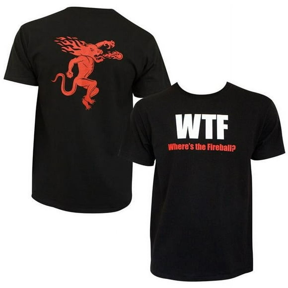Fireball Whiskey 43166-XX-Large Mens Black Wheres The Fireball T-Shirt - 2XL