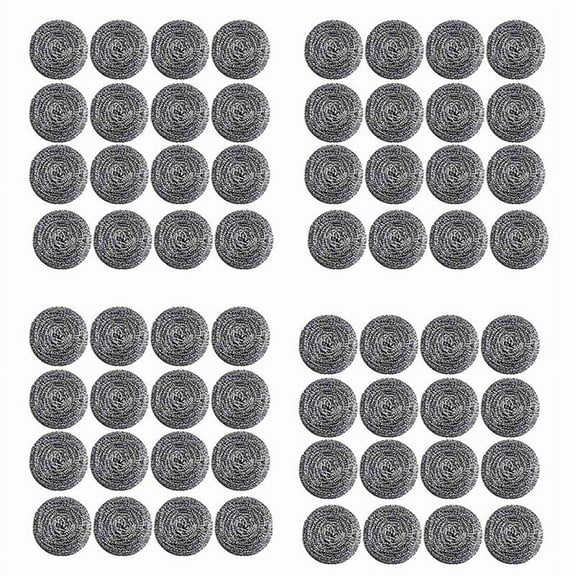 64 PCS Stainless Steel Sponges Scrubbers, Utensil Scrubber Scouring Pads Ball for Removing Rust Dirty Cookware Cleaner,64 x Cleaning ball,silver