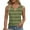 Army Green, variant on Ayolanni V-Neck Shirts for Women Trendy Army Green Striped Tank Tops Plus Size Ladies Blouses on XL