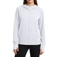 thumbnail image 2 of Garbnen M-4XL Womens Sun Protection Jacket Long Sleeve Full Zip Hoodie Woman with Pockets Summer Hiking Outdoor Womens Sun Shirt with Thumb Holes White M, 2 of 5