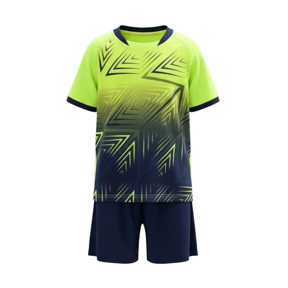 ITSAME Girls Athletic Outfits 2-Piece Quick-Dry T-Shirt & Shorts Football Training Sport Set Green Size 13