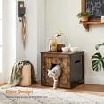 thumbnail image 5 of Feandrea Cat Litter Box Furniture, Hidden Enclosure Cabinet, Indoor Cat House, End Table, Nightstand, Rustic Brown and Black, 5 of 9