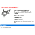 thumbnail image 2 of Front Left Suspension Knuckle - Compatible with 2017 GMC Acadia Limited, 2 of 2