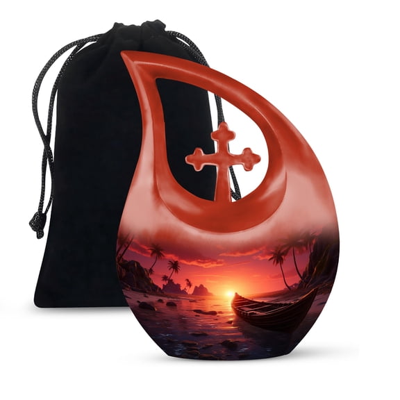 JAGSHASHI Cove Urns Women Human Ashes - Urn For Men - Burial Urns For Women Human Ashes - Cremation Urn Human Ash - 10 Inch With Velvet Bag - Decorative Urn For Ashes Adult Male - Large Funeral Urns
