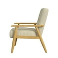 thumbnail image 5 of HomePop Mid-Century Wood Frame Arm Accent Chair, Beige Stripe, 5 of 10
