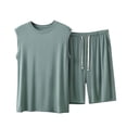 thumbnail image 2 of FNFYFH Men's Big and Tall Pajamas Set Tank Top Pjs Sets with Shorts 2 Piece Soft Sleeveless Modal Sleepwear Loungewear, 2 of 6