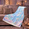 thumbnail image 6 of Baby Stingray with Jellyfish and Seahorse, Dreamy Whimsical Style for Ocean Lovers, Pastel Reef Scene and Baby Shower Gift, Cozy Flannel Blanket for Nursery and Bedroom, Home Decor, 6 of 9