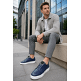 thumbnail image 5 of Men's Casual Sneakers, Rotary Dial Closure Low Top Walking Shoes, Faux Leather Fashion Shoes, 5 of 7