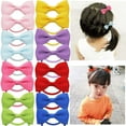 thumbnail image 4 of 25PCS Baby Hair Bows Ties For Toddler Girls Ribbon Elastic Ponytail Holders Soft No Damage Hair Ropes, 4 of 6