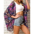 thumbnail image 2 of Swimsuit Coverup for Women Kimino Cardigan Bathing Suit Cover Ups Floral Print Beach Coverup Alsol Lamesa, 2 of 5