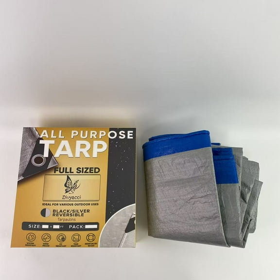 S DIVYACOI Tarpaulins, made of plastic coating material, silver/black heavy-duty