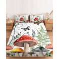thumbnail image 2 of Twin Sze Fitted Sheet Set - Mushroom 2 Piece Bedding Sets 16" Deep Pocket Fitted Sheet with 1 Pillowcase, Butterfly Botanical Star Country Plant White Brushed Microfiber Hotel Luxury Bed Sheets, 2 of 9