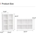 thumbnail image 3 of oneinmil 6 Cube Narrow Book Shelf 3-Tier 2 Pack Bookcase Storage Organizer Short Bookshelf DIY Bookshelves Display Rack Modern Corner Mini Low Bookshelf CD for Home Office, Living Room White, 3 of 5