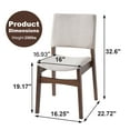 thumbnail image 2 of Upholstered Stackable Wood Dining Chairs Set of 2, Linen Fabric Seat & Backrest, Walnut, 2 of 9