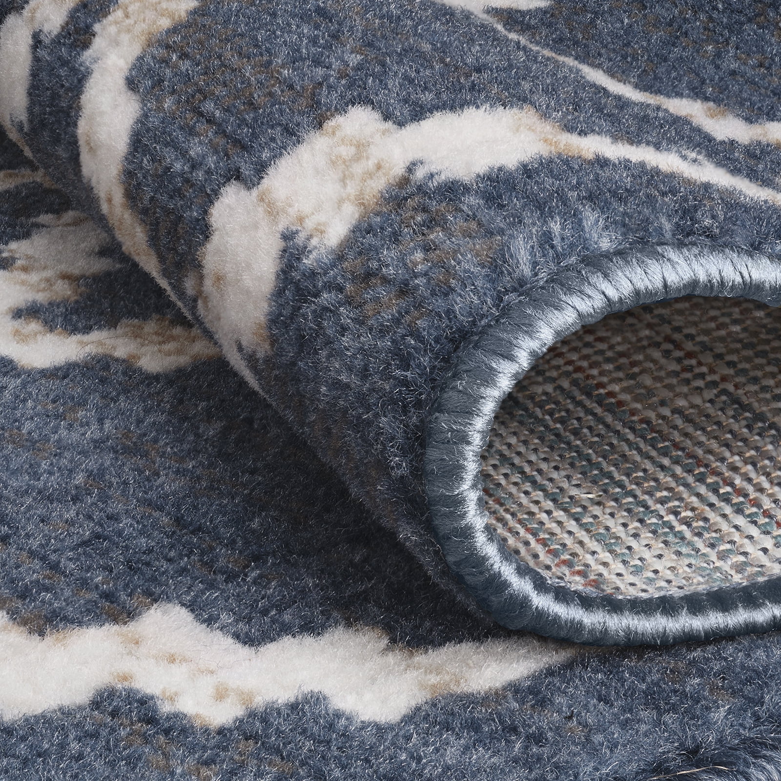 Woven Trends Modern Contemporary 3-Piece Rug Set, 5x7 Area Rug, 2x5 Runner Rug, 2x3 Accent Mat, Livingroom, Bedroom, Entryway, Durable and Stain Resistant, Blue/Gray