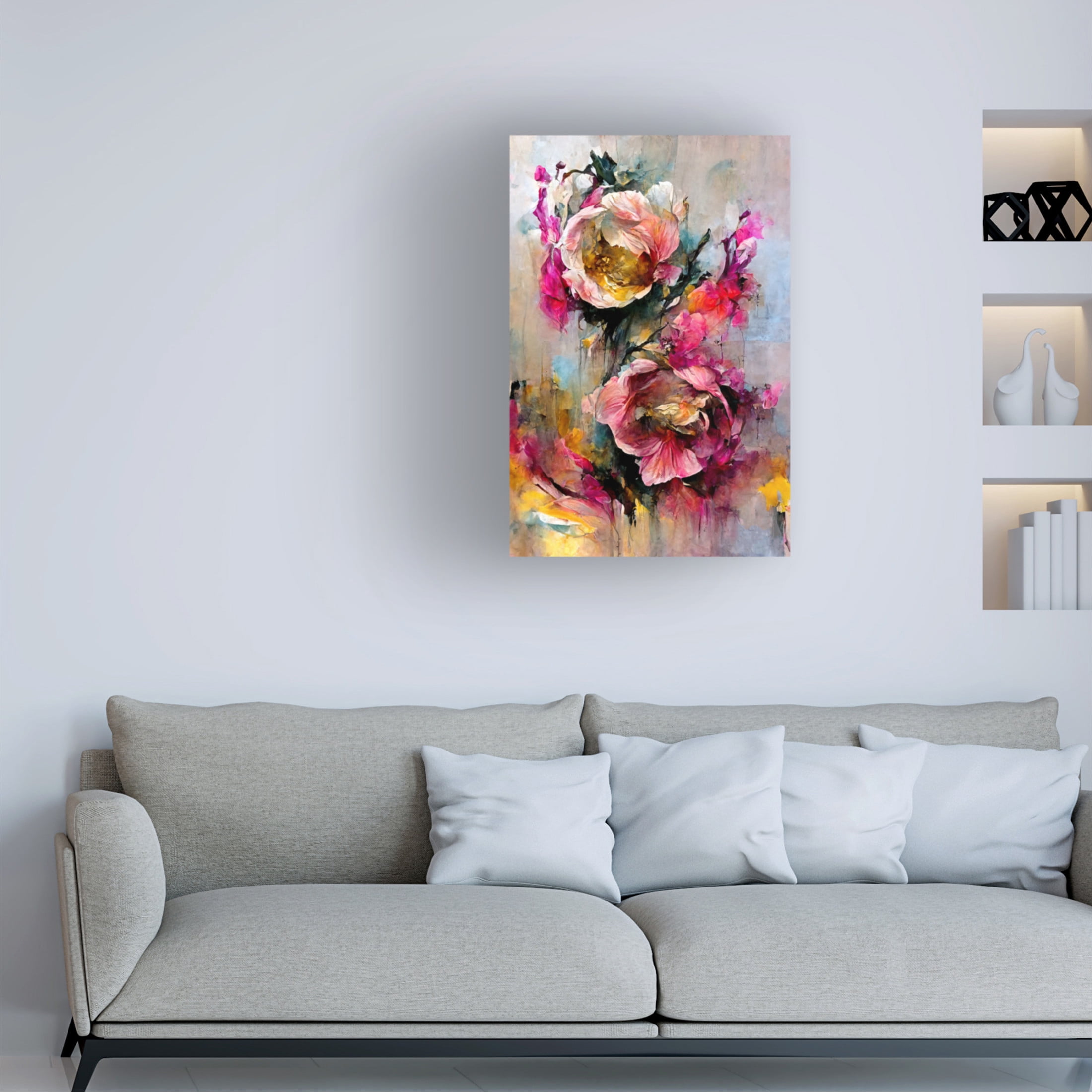 Canvas Wall Art - Treechild 'Wild Roses' Wall Art for Living Room, Bedroom, or Office D?cor by Trademark Fine Art - 22 x 32 Inches