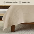 thumbnail image 6 of Mainstays Garment Washed Stripe Quilt, Full/Queen, Beige, Soft Microfiber Bedding, 6 of 8