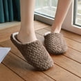 thumbnail image 2 of YLYL Fuzzy Slippers for Women Men Soft Comfort House Memory Foam Slides Winter Warm Closed Toe Bedroom Slides, 2 of 9