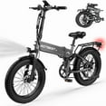 thumbnail image 5 of Electric Bicycle for Adults,1200W Peak Motor 28MPH Max Speed 48V 12AH, with Dual Suspension 20" Fat Tire Folding Ebike,7-Speed E Bicycle Gray, 5 of 7